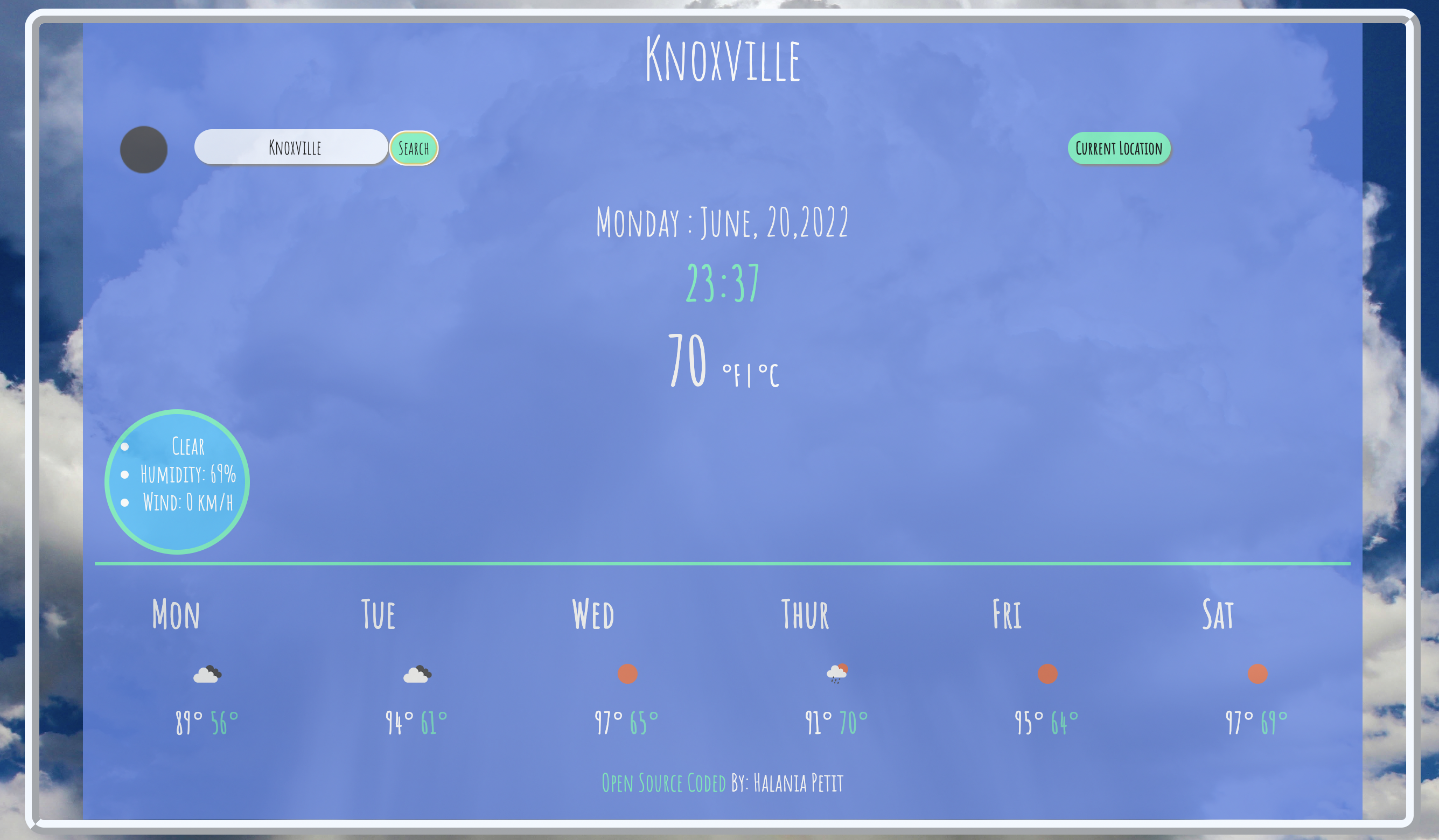 photo of my weather app